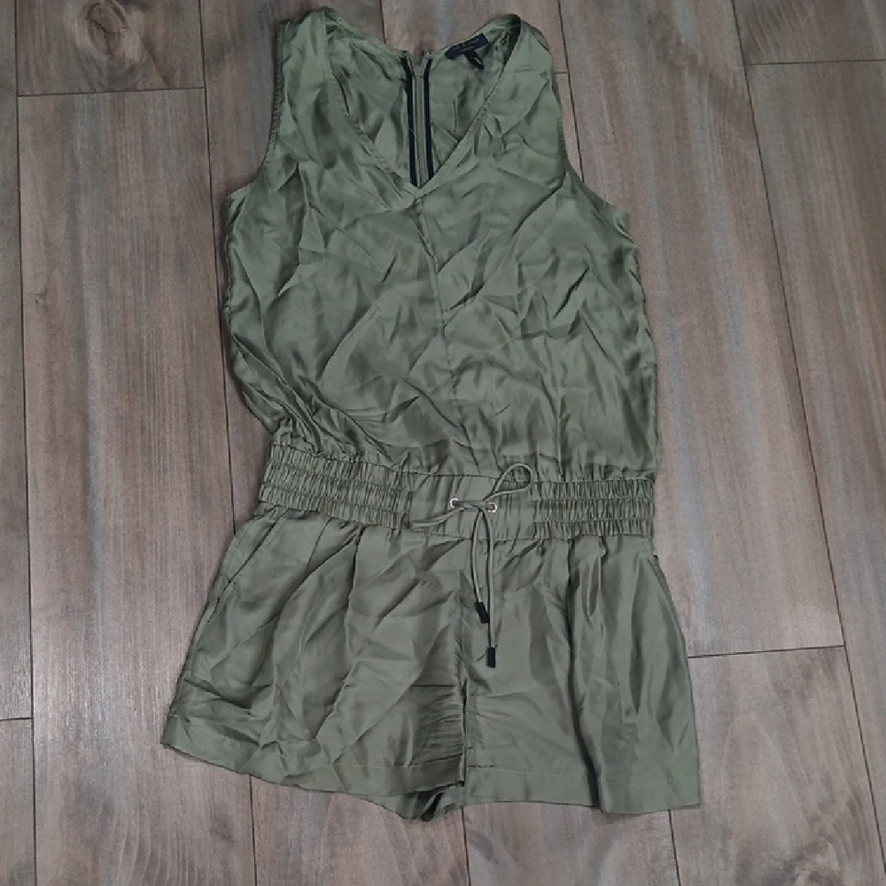 Rag & Bone Khaki V-Neck Romper